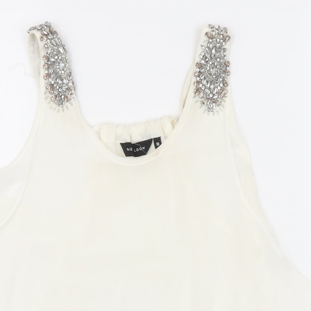 Womens UK Size 10 New Look Ivory Camisole Blouse