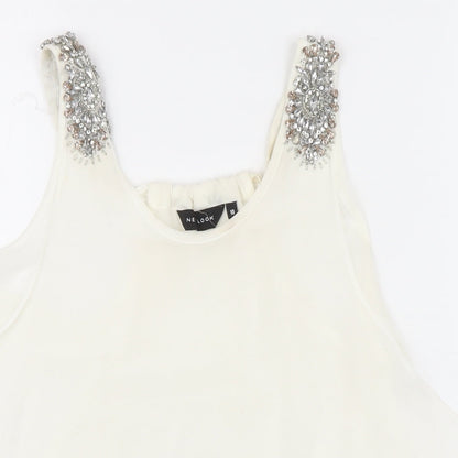 Womens UK Size 10 New Look Ivory Camisole Blouse