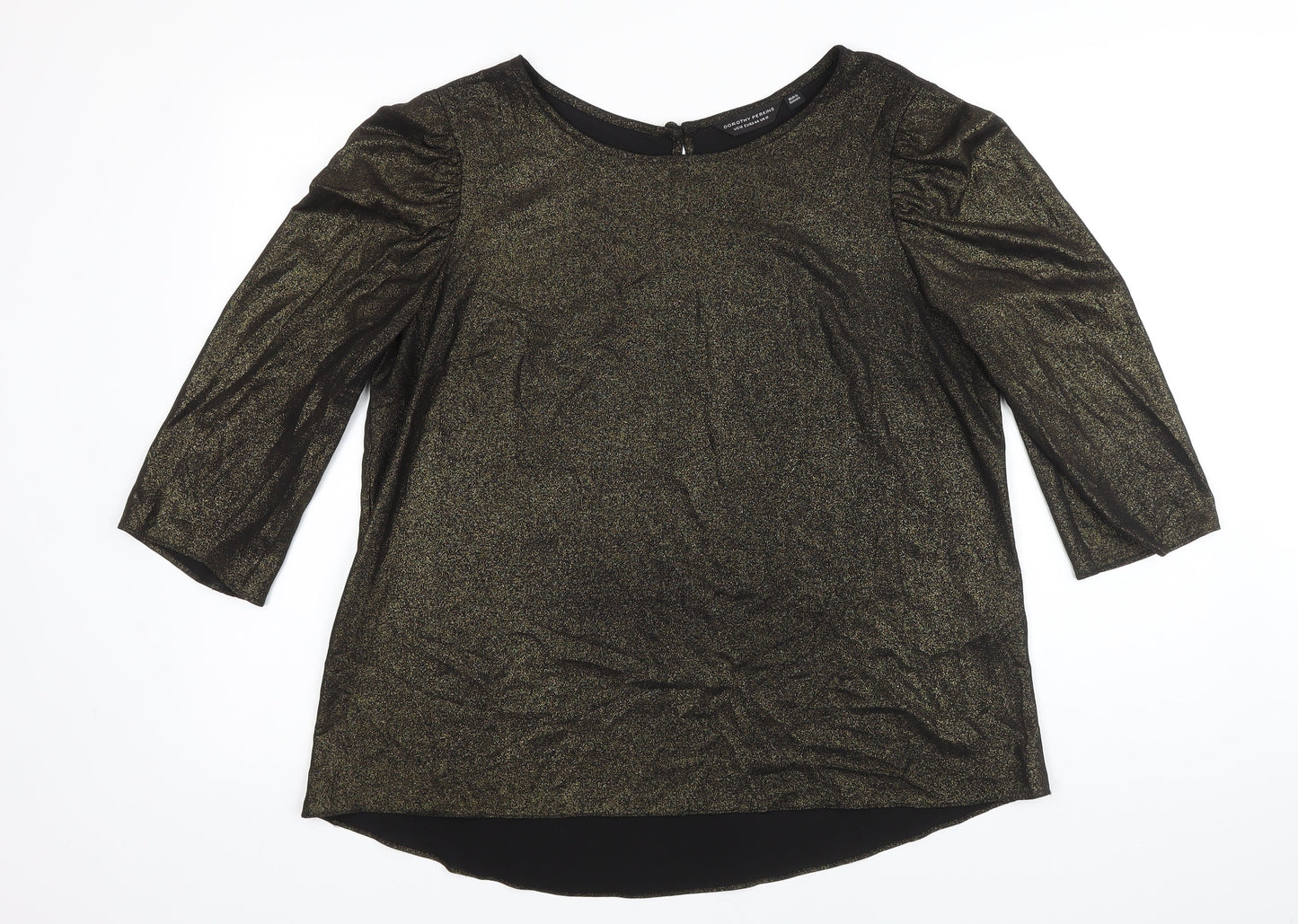 Womens UK Size 16 Dorothy Perkins Gold Tunic Blouse