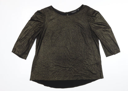 Womens UK Size 16 Dorothy Perkins Gold Tunic Blouse