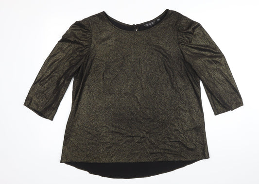 Womens UK Size 16 Dorothy Perkins Gold Tunic Blouse