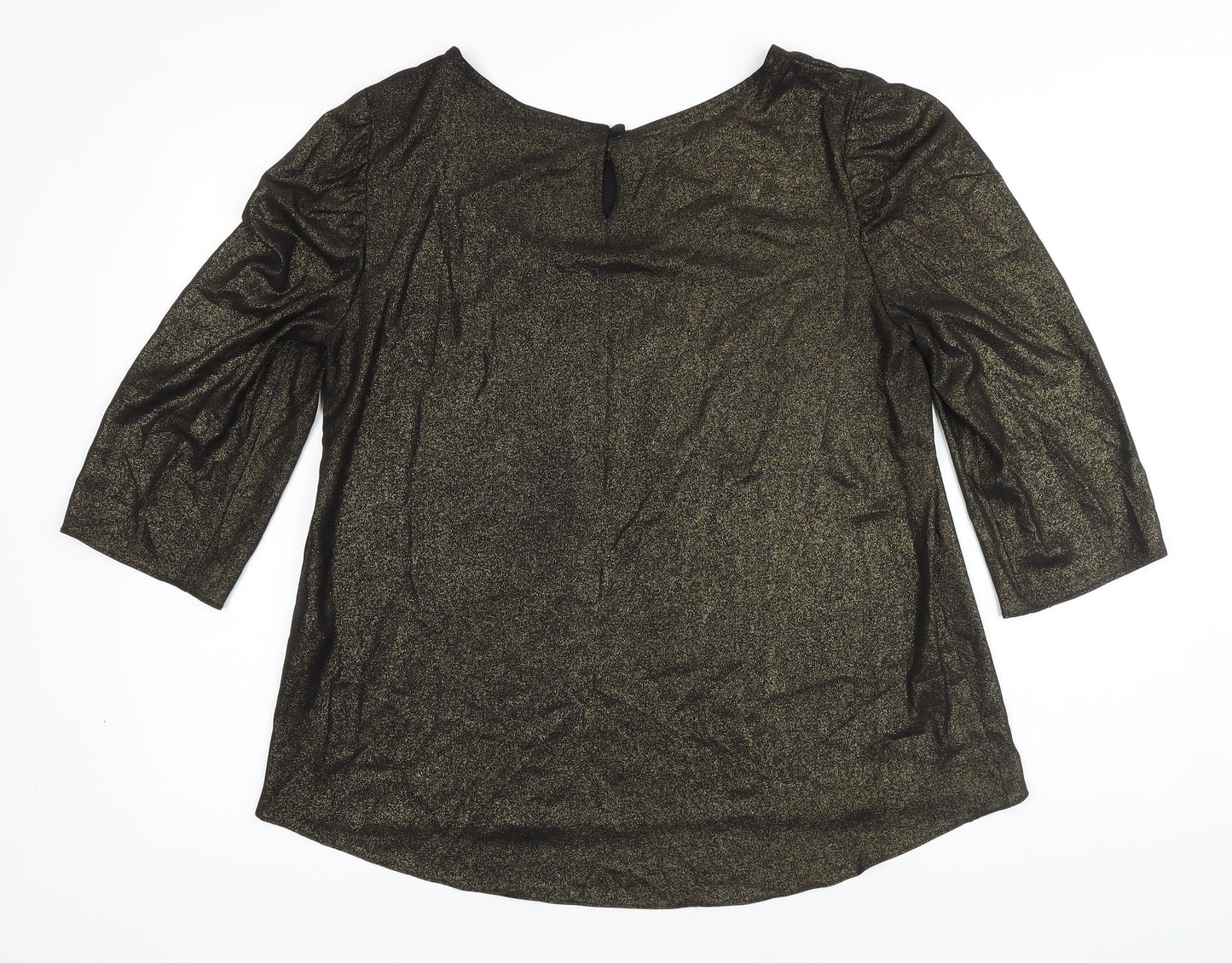 Womens UK Size 16 Dorothy Perkins Gold Tunic Blouse