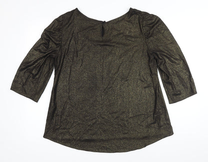 Womens UK Size 16 Dorothy Perkins Gold Tunic Blouse