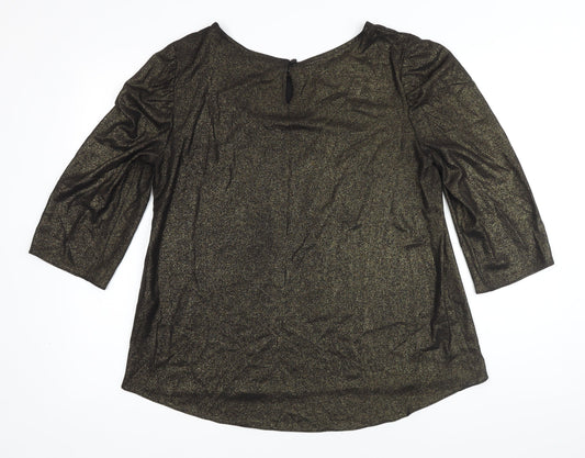 Womens UK Size 16 Dorothy Perkins Gold Tunic Blouse