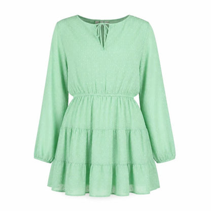 H&M Womens Green Polyester A-Line Size 12 Boat Neck