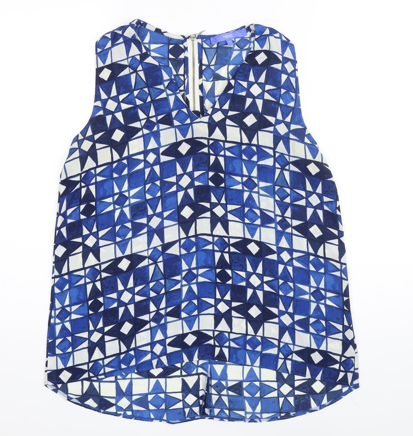 Womens UK Size 12 NEXT Blue Tunic Blouse