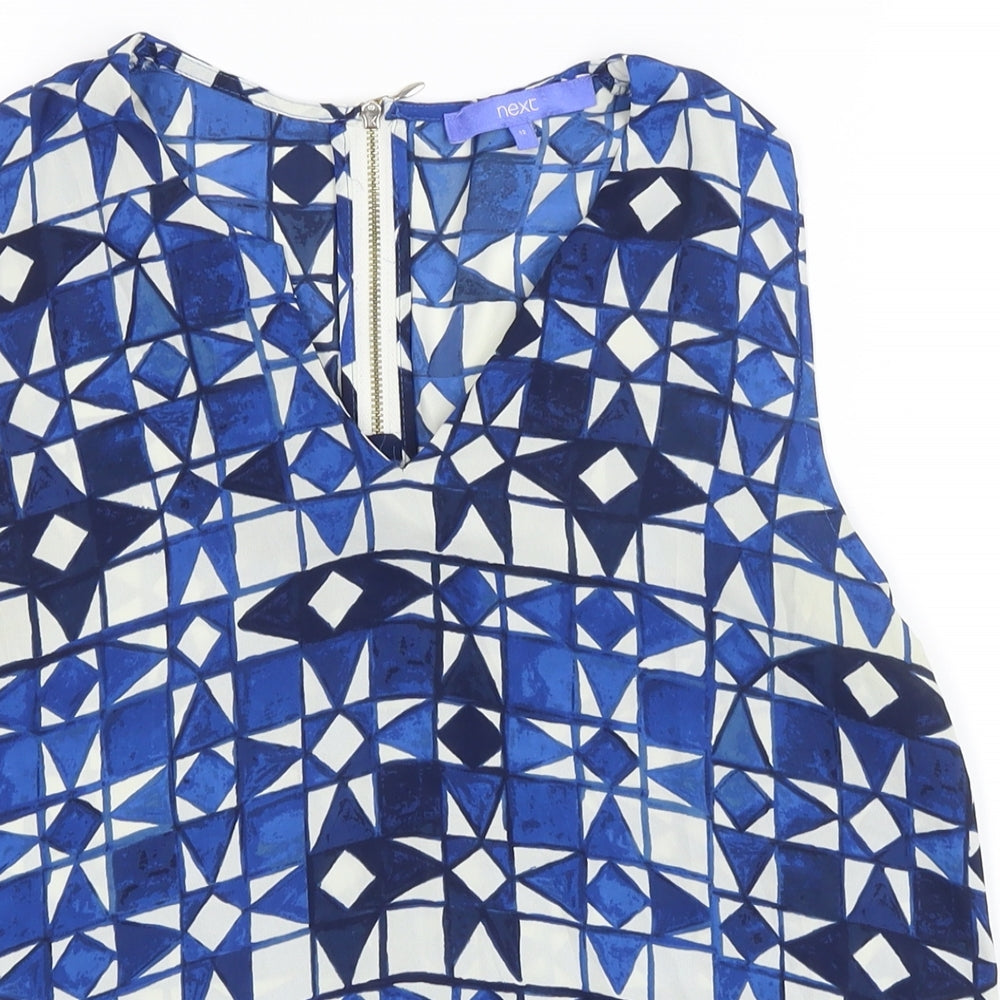 Womens UK Size 12 NEXT Blue Tunic Blouse