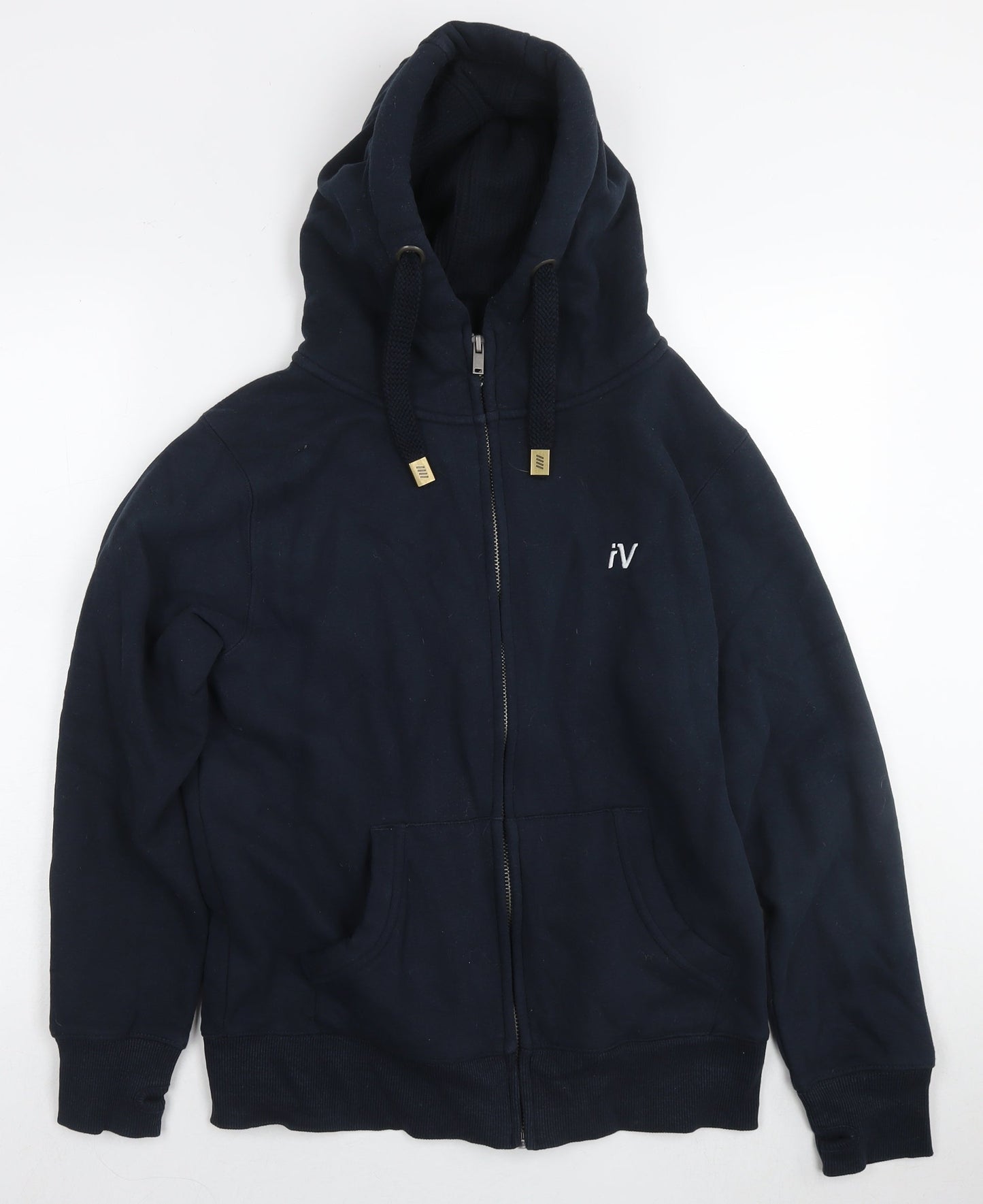 Cotton Ridge Mens Blue Cotton Full Zip Hoodie Size S