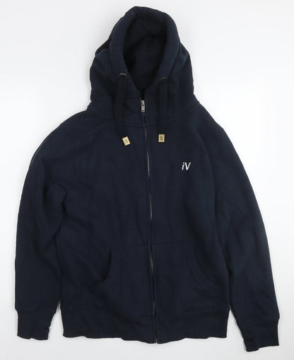 Cotton Ridge Mens Blue Cotton Full Zip Hoodie Size S