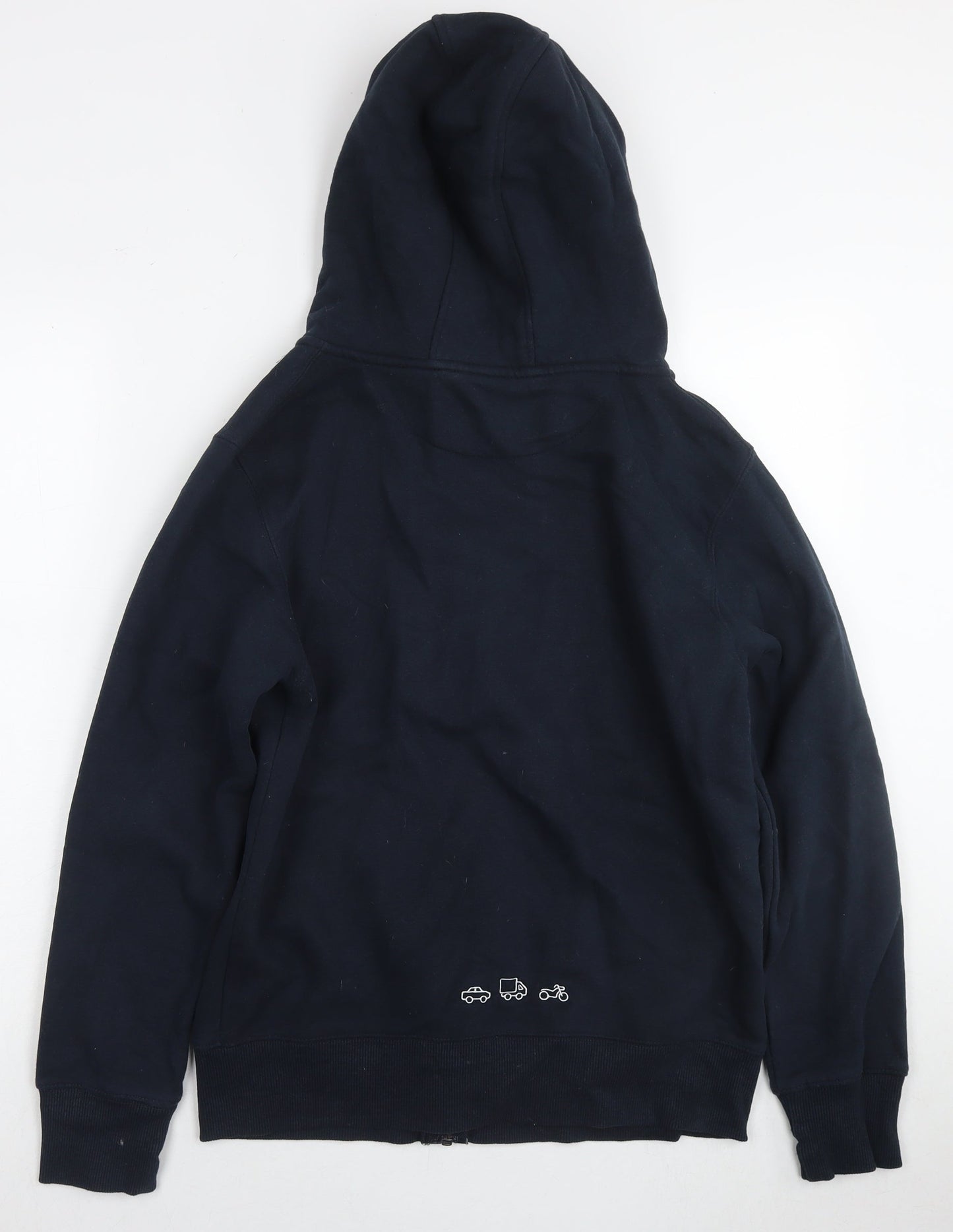 Cotton Ridge Mens Blue Cotton Full Zip Hoodie Size S