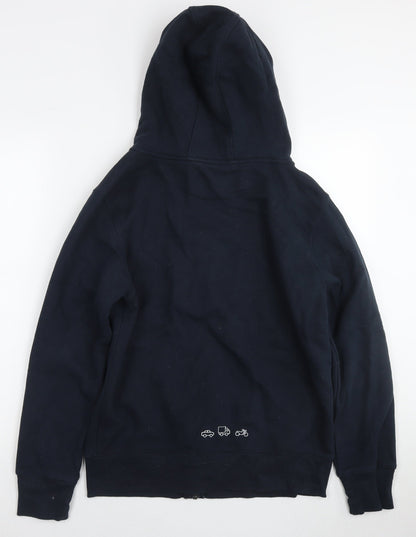 Cotton Ridge Mens Blue Cotton Full Zip Hoodie Size S