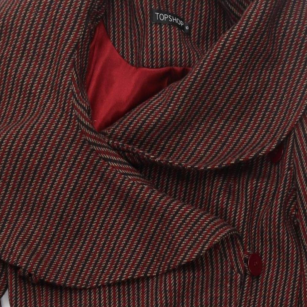 Womens UK Size 10 Topshop Red Overcoat