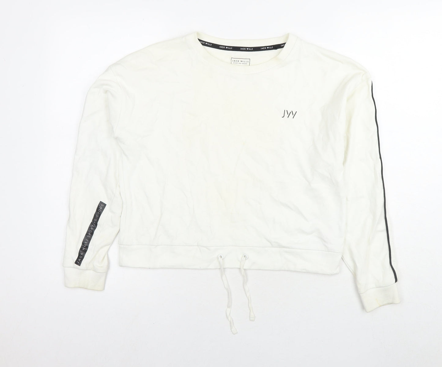 Womens UK Size 10 Jack Wills White Pullover Hoodie