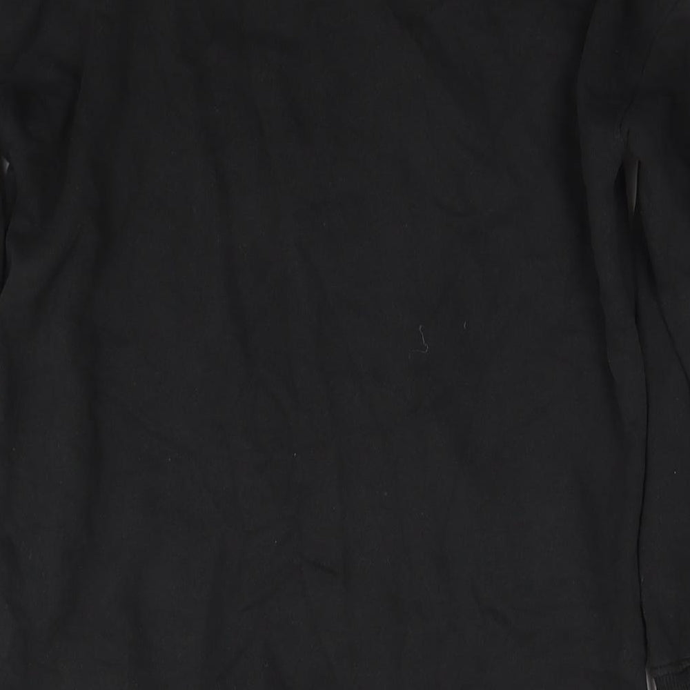 NEXT Girls Black Cotton Tunic Sweatshirt Size 11 Years Pullover - Sequin Detail Soul Surching