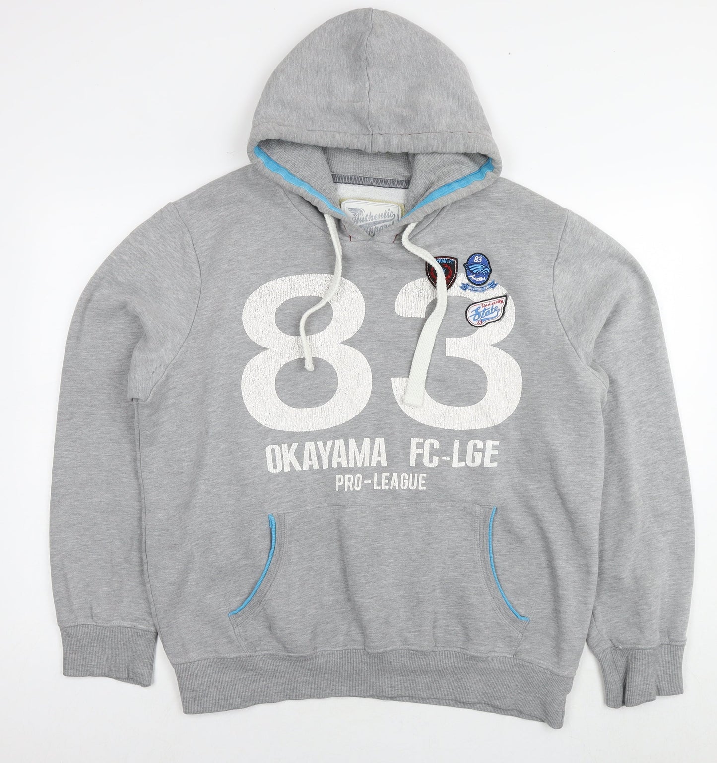 Authentic Appeal Mens Grey Cotton Pullover Hoodie Size XL - Pro-League