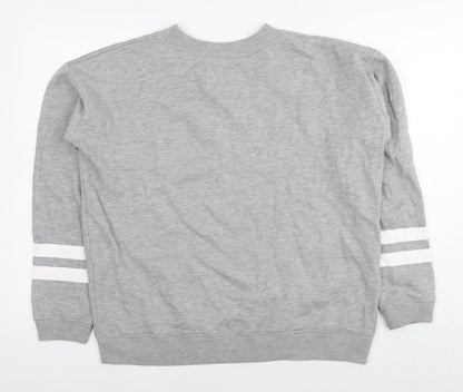 Womens UK Size L Pull&Bear Grey Pullover Hoodie