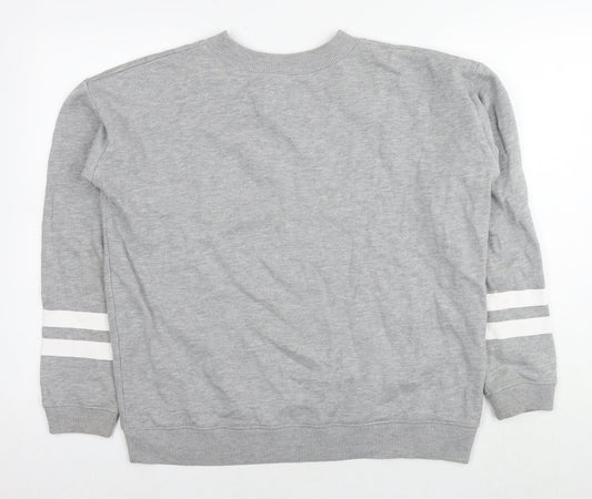 Womens UK Size L Pull&Bear Grey Pullover Hoodie