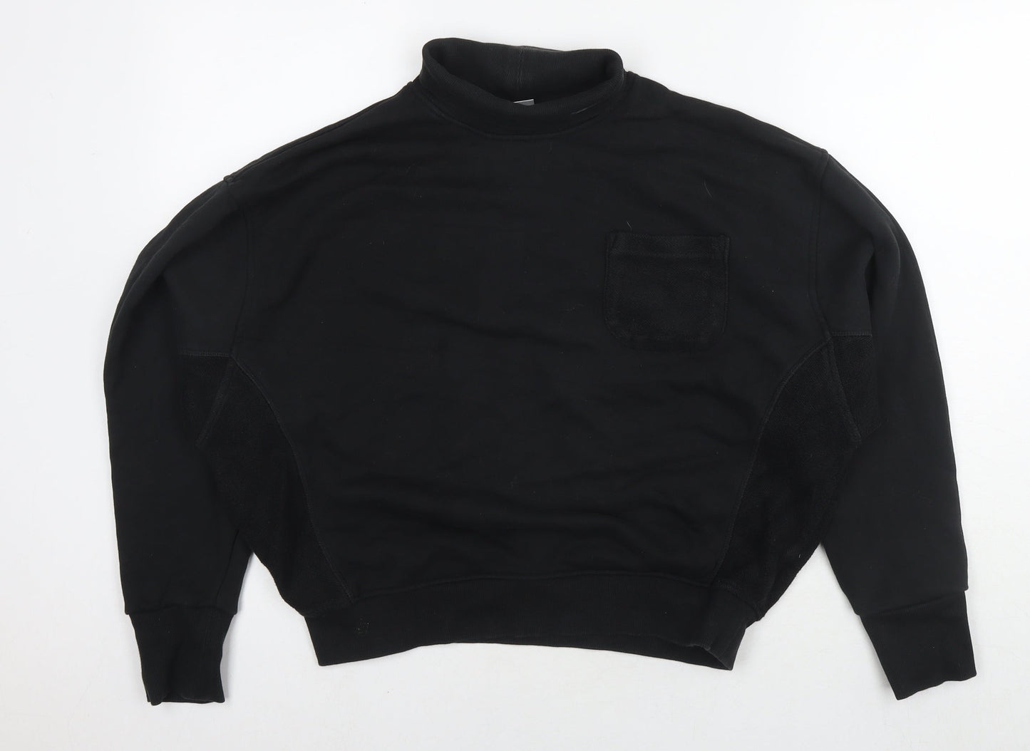 Reebok Womens Black Cotton Pullover Hoodie Size M Pullover