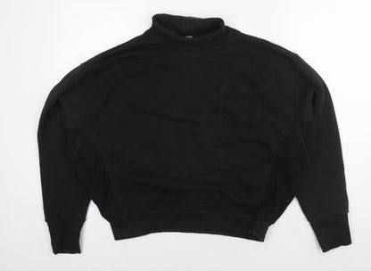 Reebok Womens Black Cotton Pullover Hoodie Size M Pullover