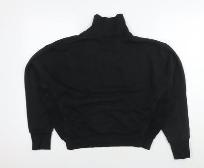 Reebok Womens Black Cotton Pullover Hoodie Size M Pullover