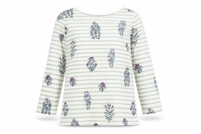 Autonomy Womens White Striped Cotton Pullover Hoodie Size S Pullover - Flowers