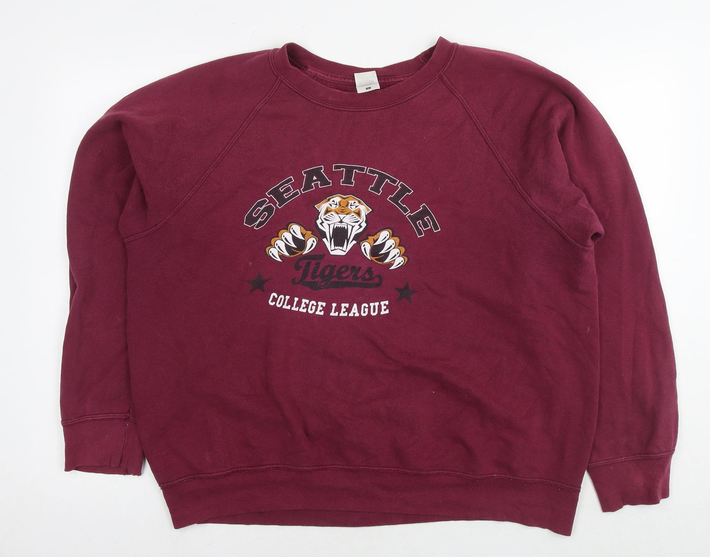 Seattle Womens Purple Cotton Pullover Sweatshirt Size L Pullover - Tiger