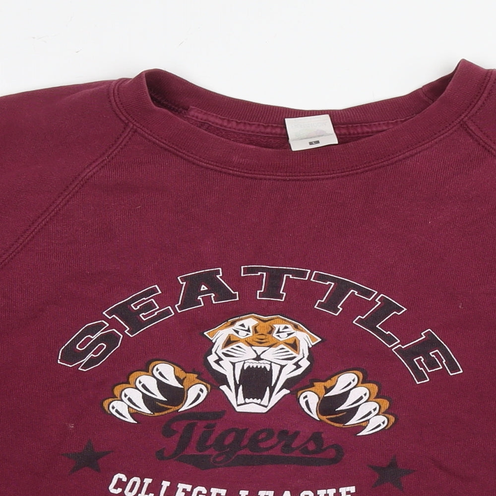 Seattle Womens Purple Cotton Pullover Sweatshirt Size L Pullover - Tiger