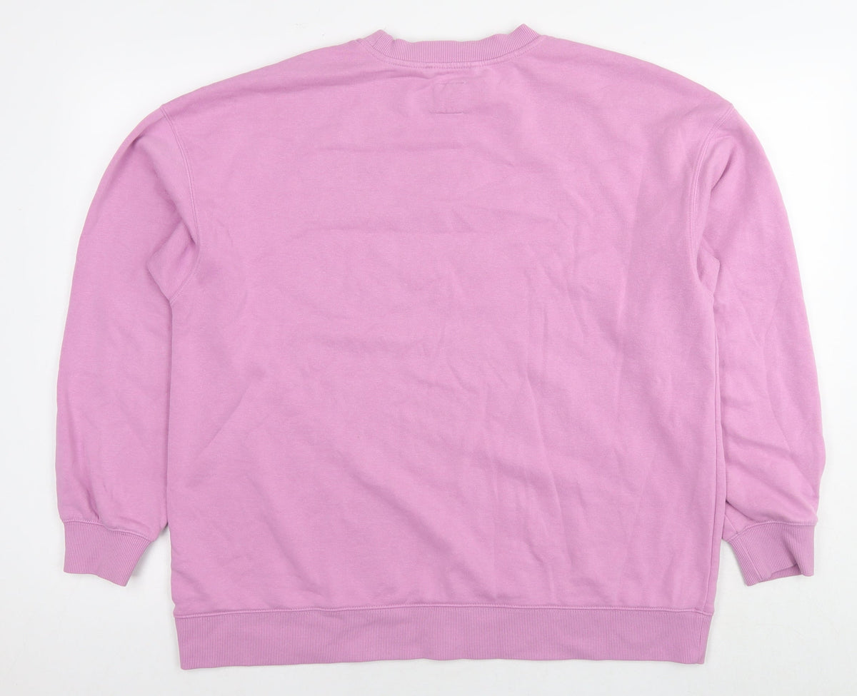 Sinsay Womens Pink Cotton Pullover Sweatshirt Size M Pullover - Juice