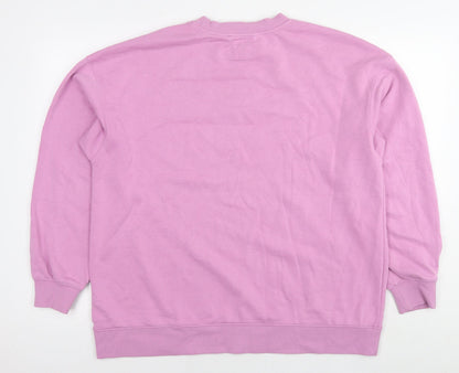 Sinsay Womens Pink Cotton Pullover Sweatshirt Size M Pullover - Juice