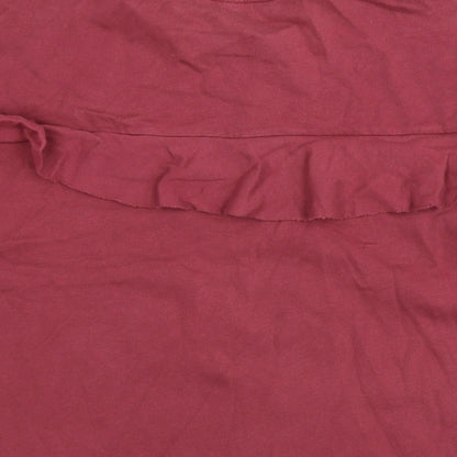 Brand and care label for And/Or women’s red cotton pullover sweatshirt, size UK 12, pullover