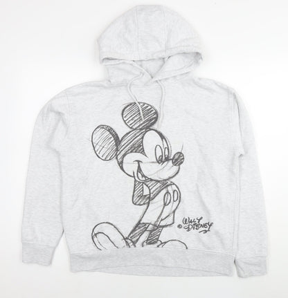 Womens UK Size 10 Disney Grey Pullover Hoodie