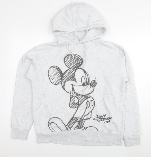 Womens UK Size 10 Disney Grey Pullover Hoodie