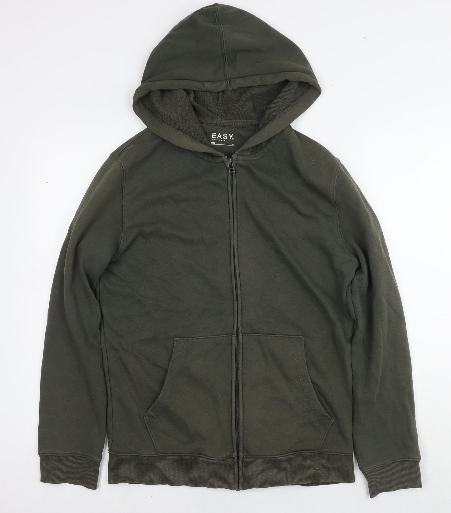 Mens UK Size S Easy Green Full Zip Hoodie