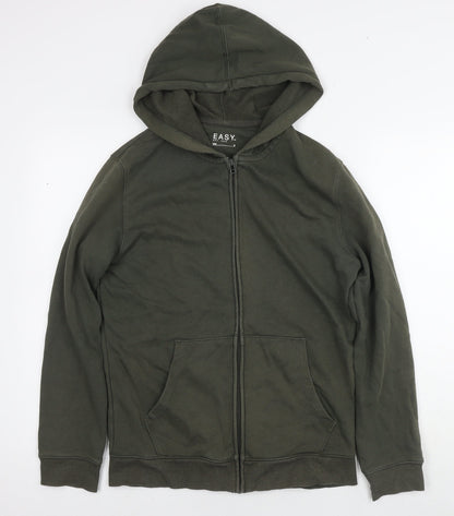 Mens UK Size S Easy Green Full Zip Hoodie