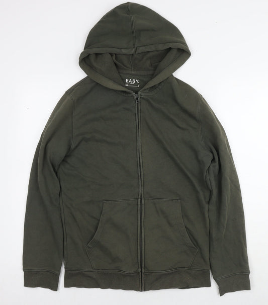 Mens UK Size S Easy Green Full Zip Hoodie