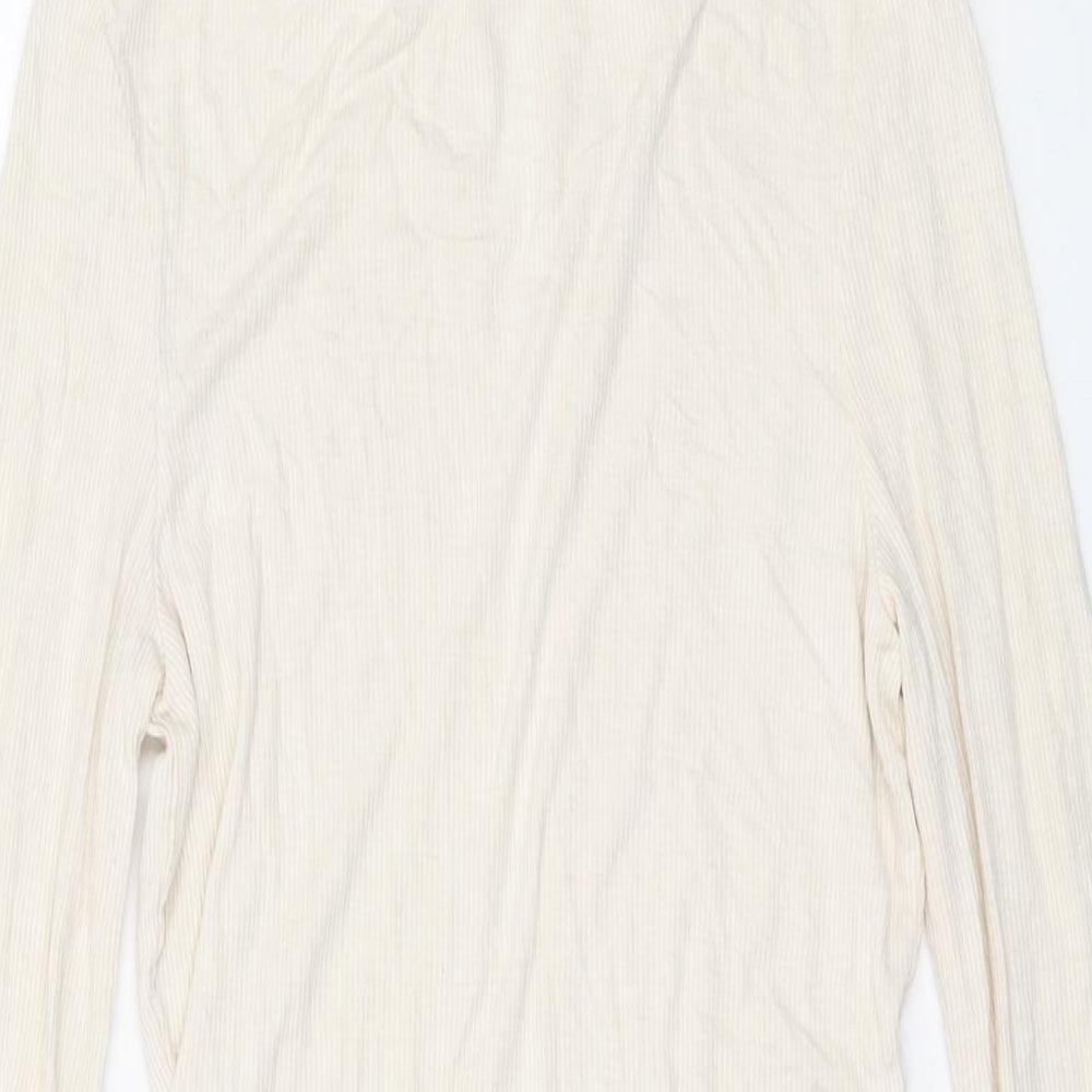 American Apparel Womens Beige Viscose Bodysuit One-Piece Size L Snap