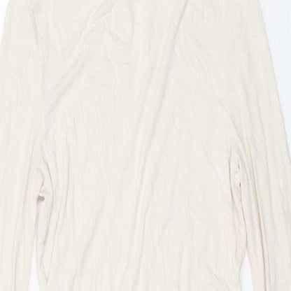 American Apparel Womens Beige Viscose Bodysuit One-Piece Size L Snap