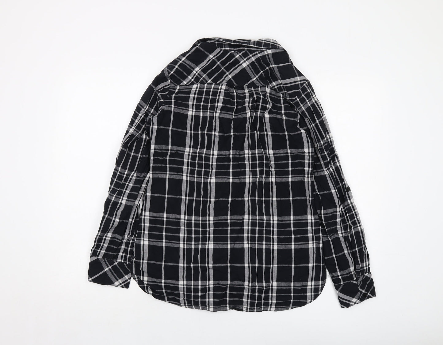 Womens UK Size 12 Red Herring Black Basic Button-Up