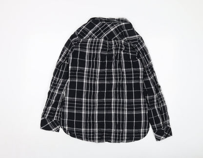 Womens UK Size 12 Red Herring Black Basic Button-Up