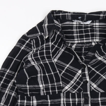 Womens UK Size 12 Red Herring Black Basic Button-Up