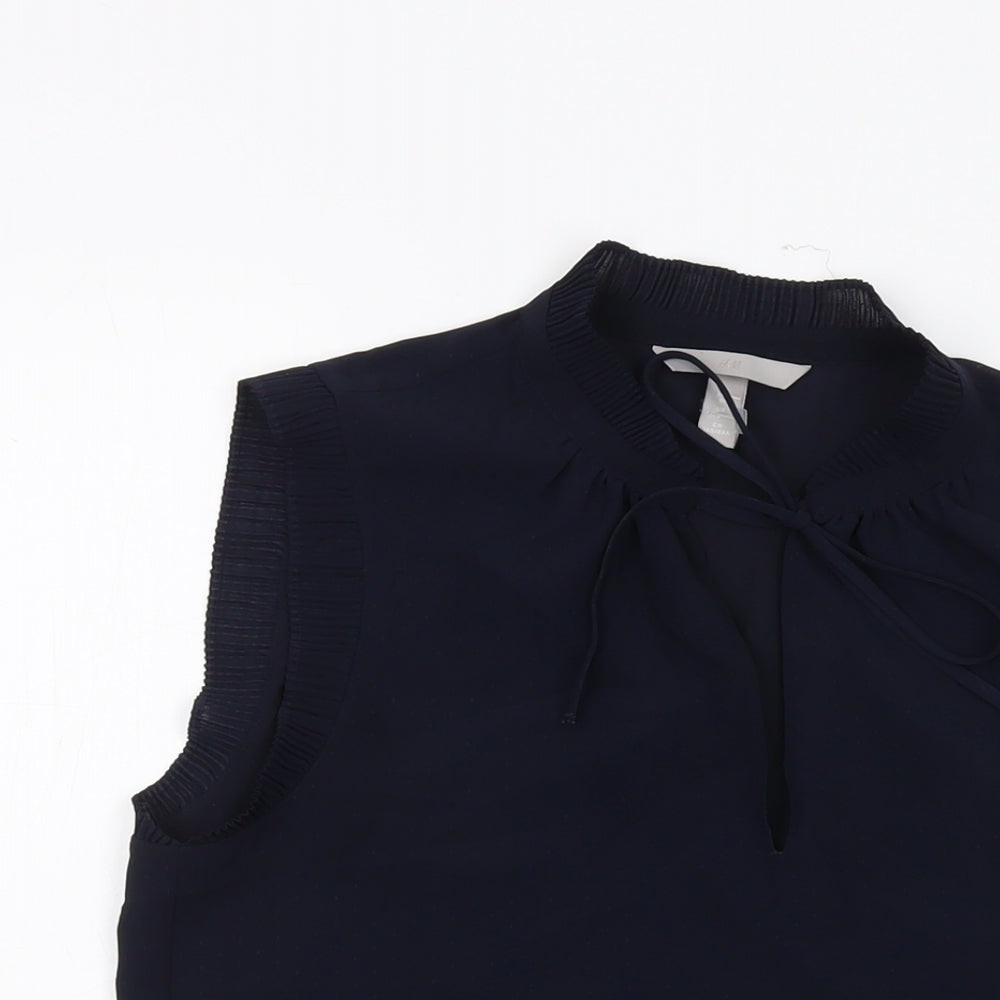 Womens UK Size 8 H&M Blue Basic Tank