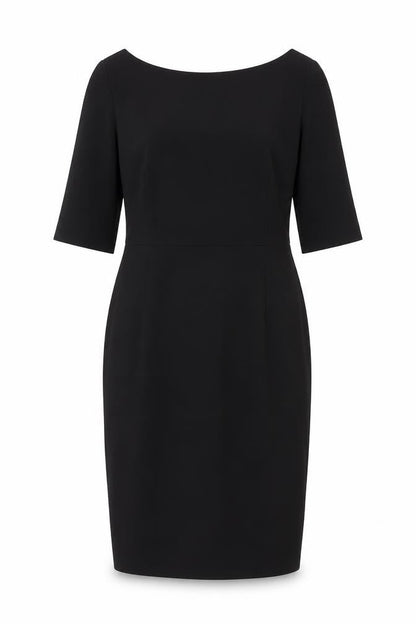Laura Clement Womens Black Polyester Sheath Size 12 Round Neck Zip