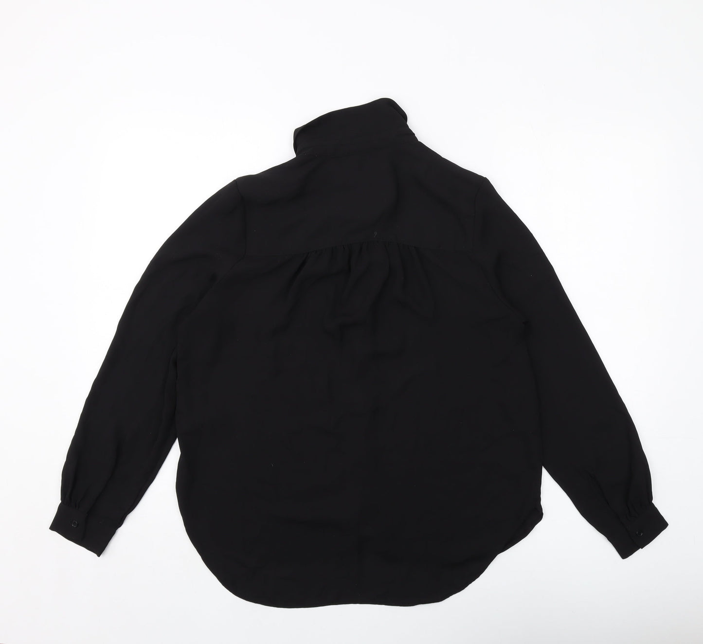 Womens UK Size 8 H&M Black Basic Button-Up