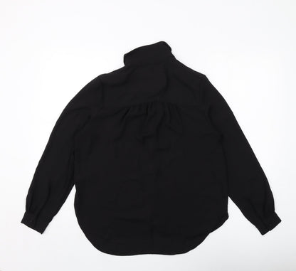 Womens UK Size 8 H&M Black Basic Button-Up