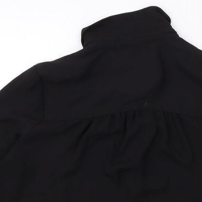 Womens UK Size 8 H&M Black Basic Button-Up
