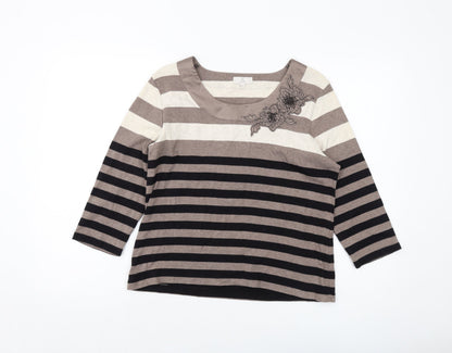 Womens UK Size L CC Brown Basic T-Shirt