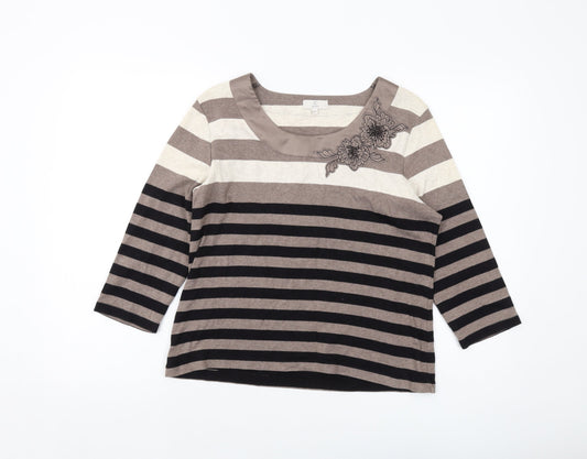 Womens UK Size L CC Brown Basic T-Shirt