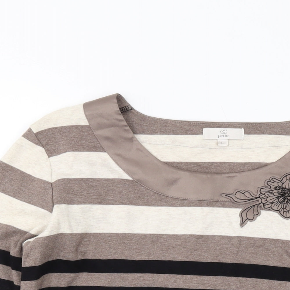 Womens UK Size L CC Brown Basic T-Shirt