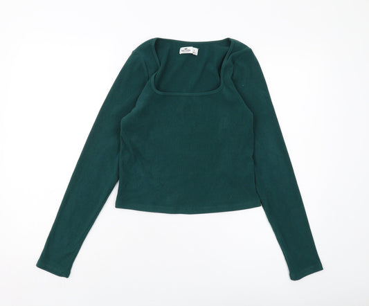 Womens UK Size L Hollister Green Basic Blouse