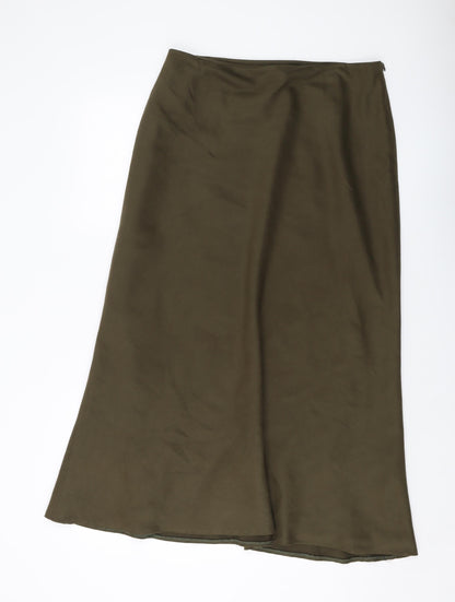 Mad Jak Design Womens Green Polyester A-Line Skirt Size 32 in Zip